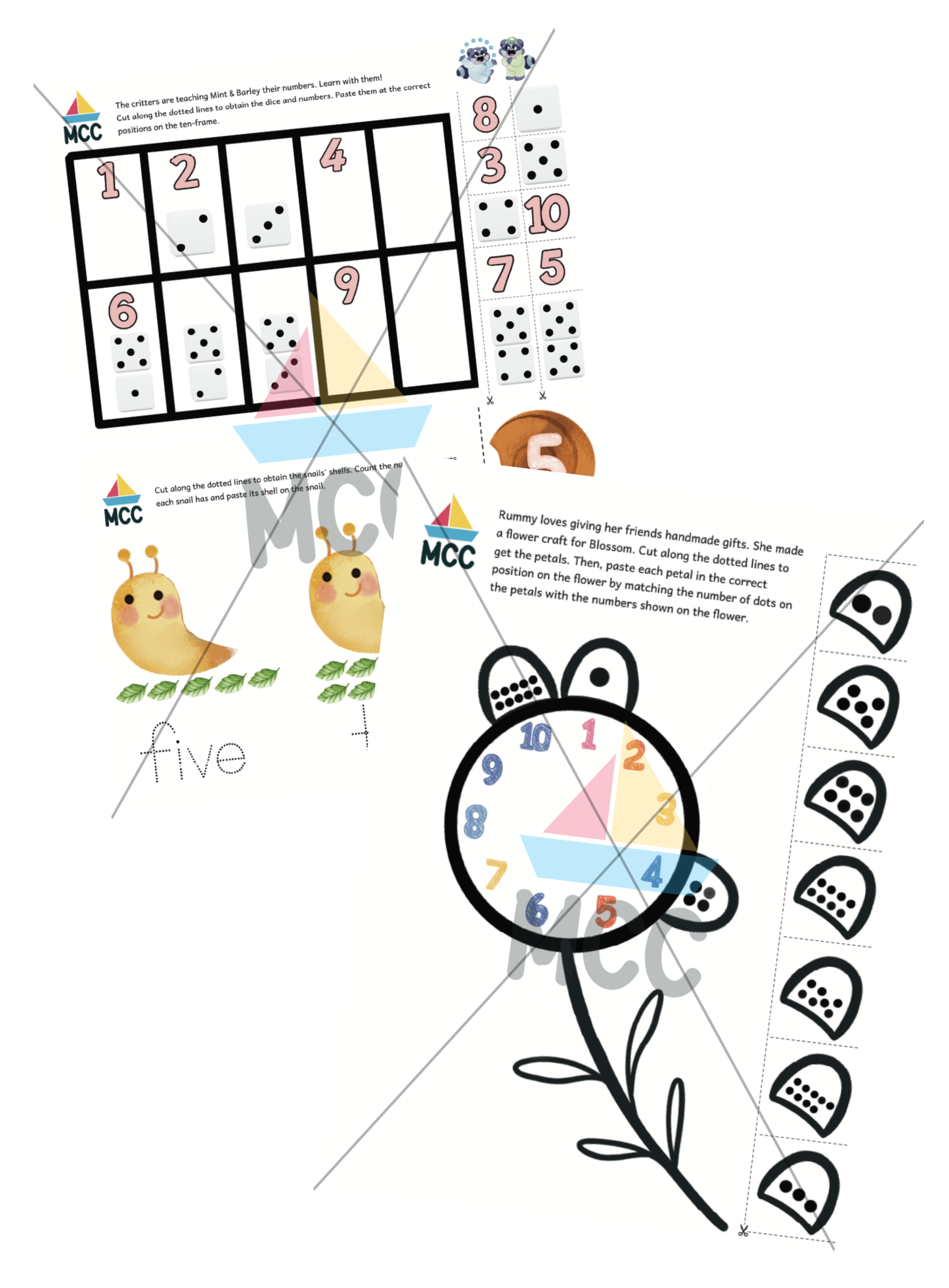 Counting and One-to-one correspondence - Digital Printable Pack(3-6yo)