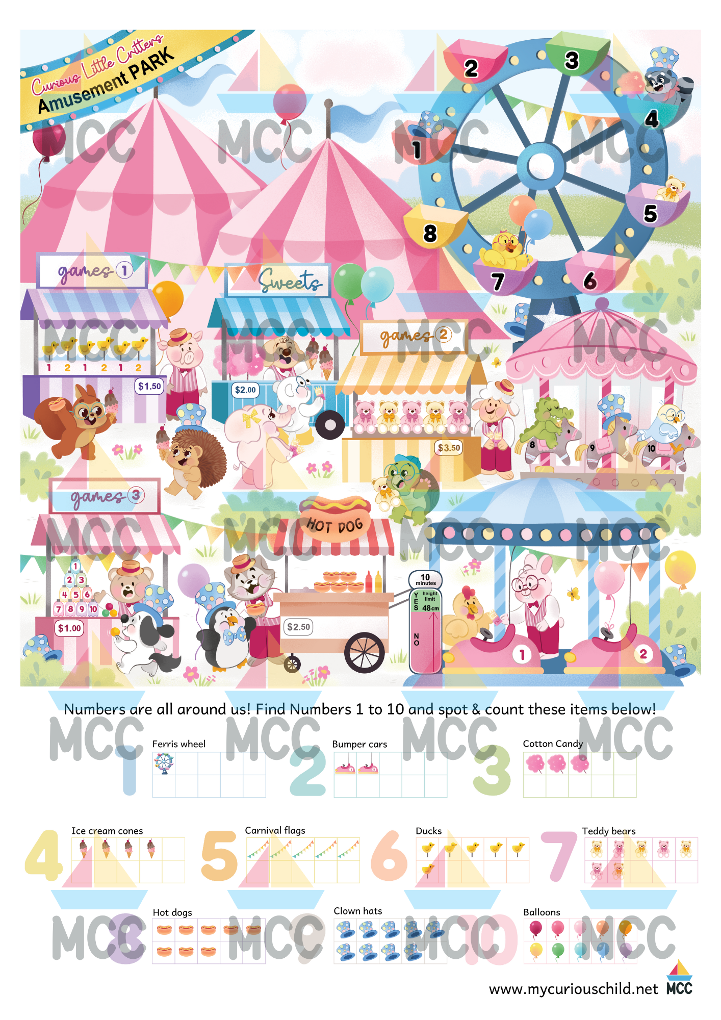 Search & Find A3 Digital Poster Set: 1-10, A-Z (3-6yo)