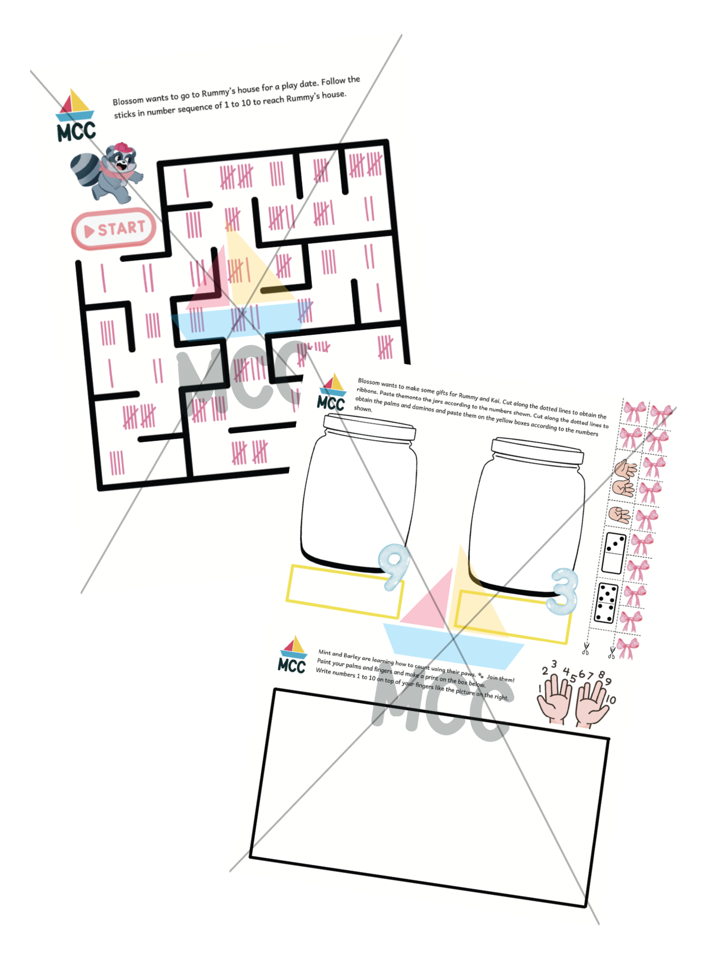 Counting and One-to-one correspondence - Digital Printable Pack(3-6yo)