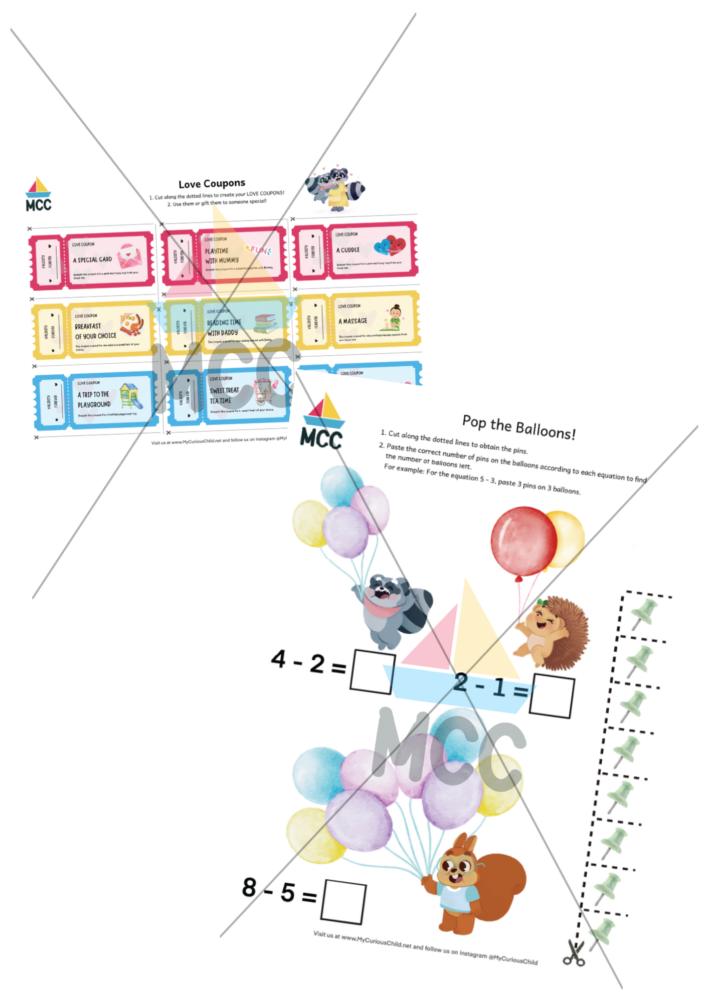 Play and Learn Extension Printable Pack - Addition and Subtraction