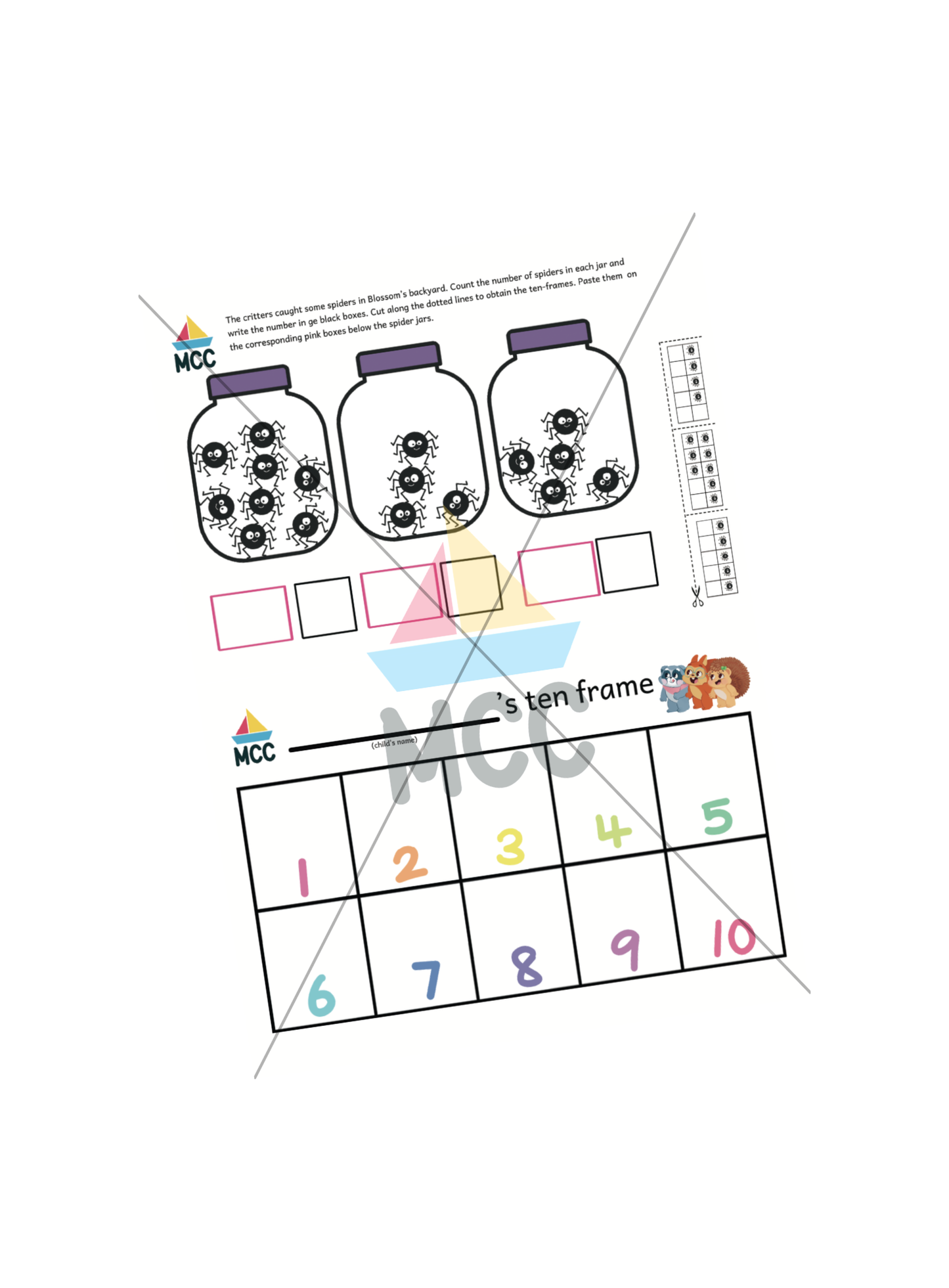 Counting and One-to-one correspondence - Digital Printable Pack(3-6yo)