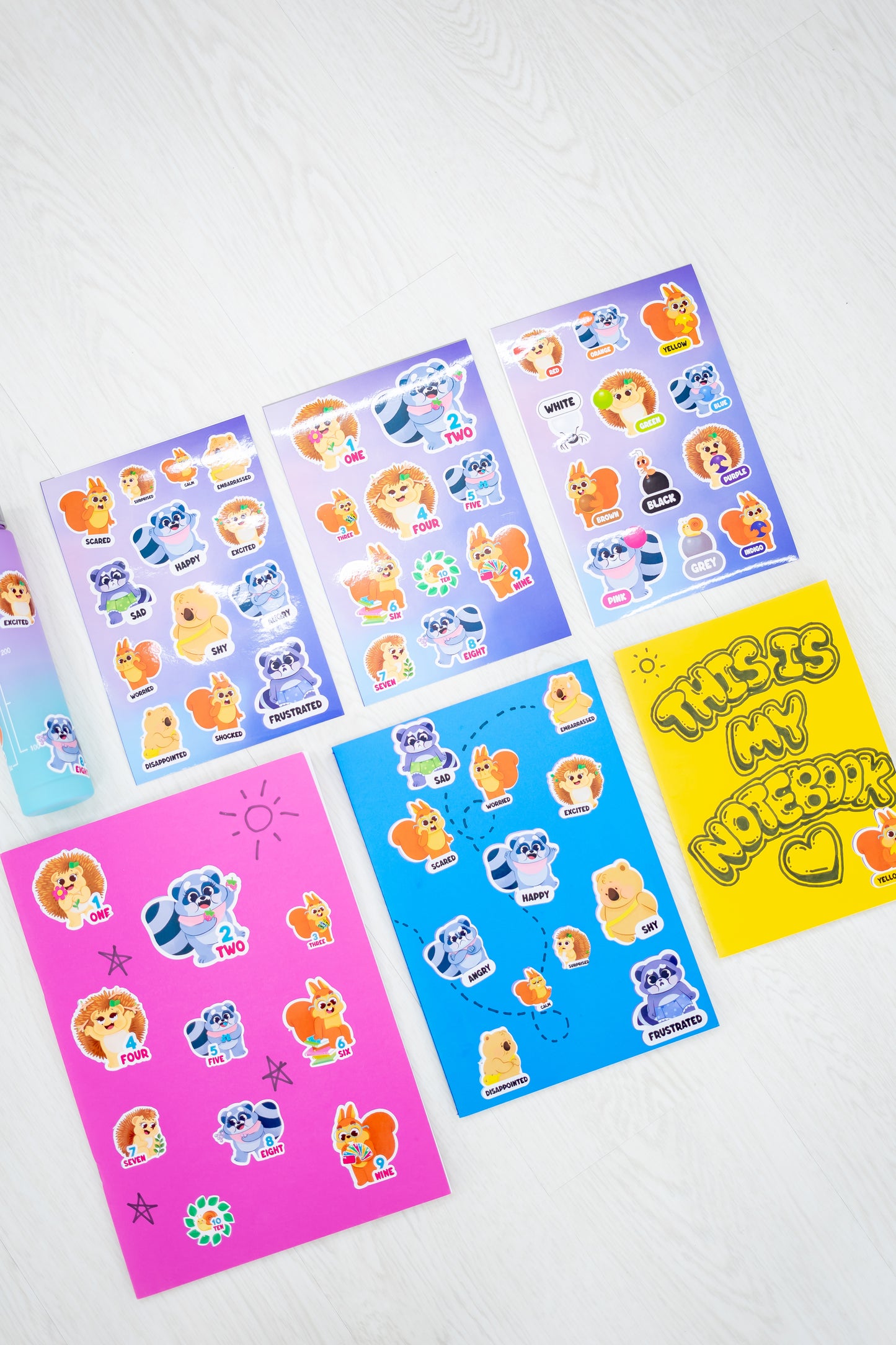 Emotions, Numbers, Colours Stickers Set