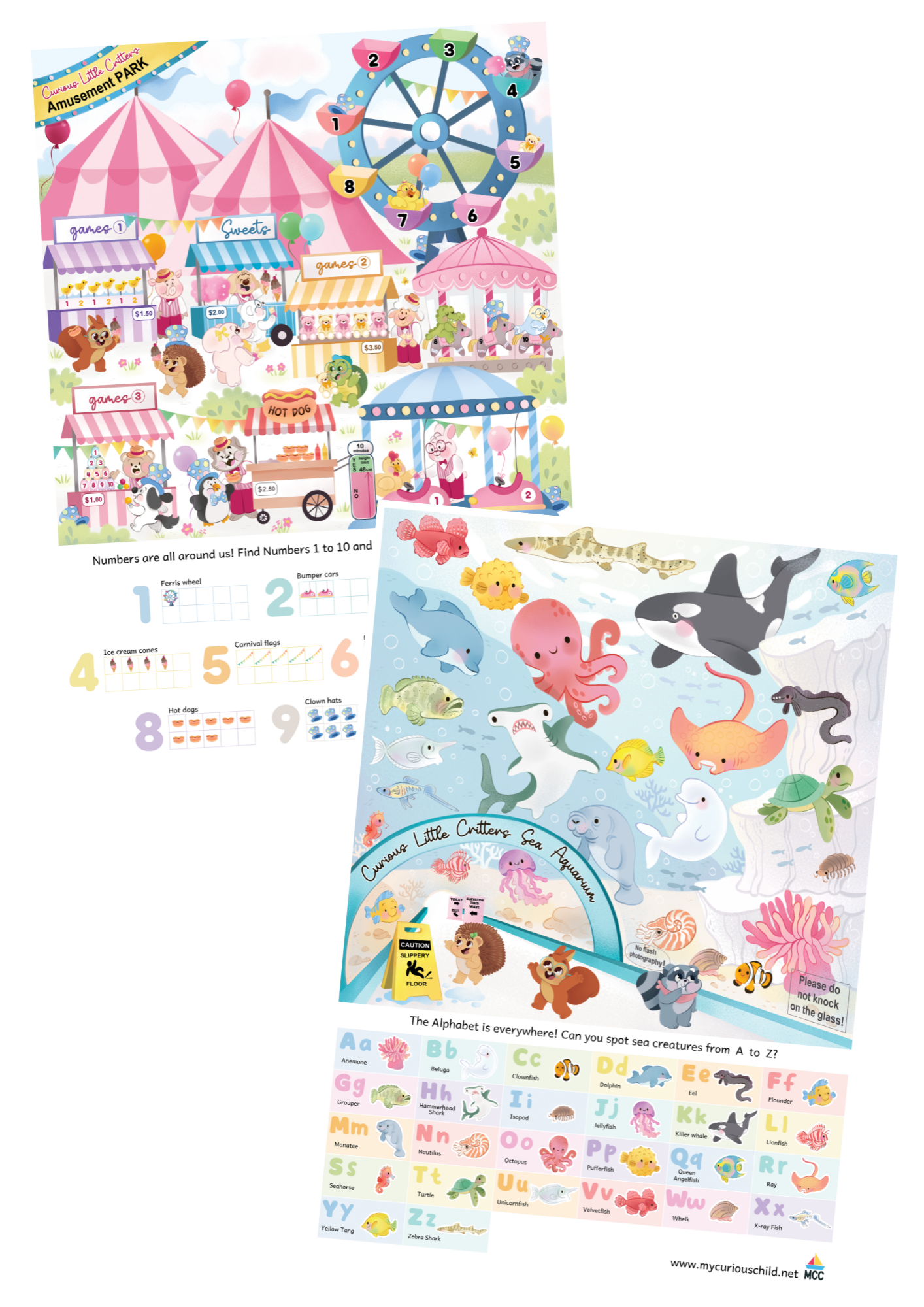 Search & Find A3 Digital Poster Set: 1-10, A-Z (3-6yo)